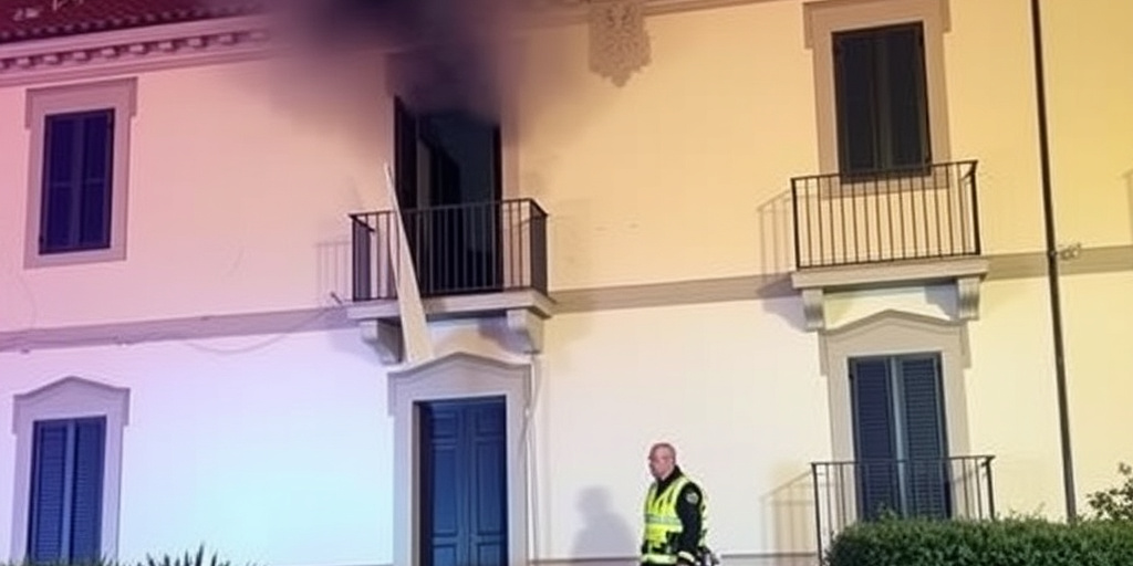 Due pini cadono su facciata di palazzina a Civitavecchia, vigili del fuoco intervengono per mettere in sicurezza l'area