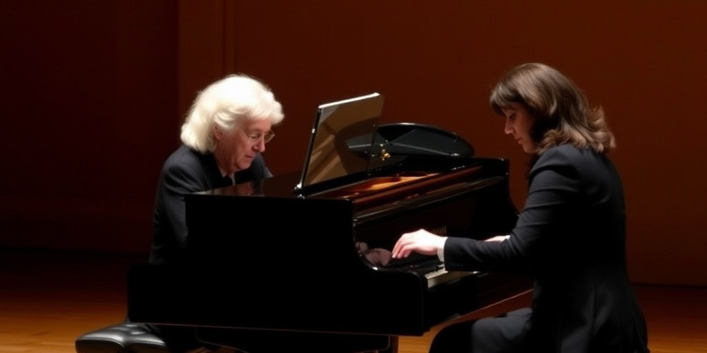 Duo pianistico Argerich‑Baldocci conquista Fermo: concerto sold out e standing ovation