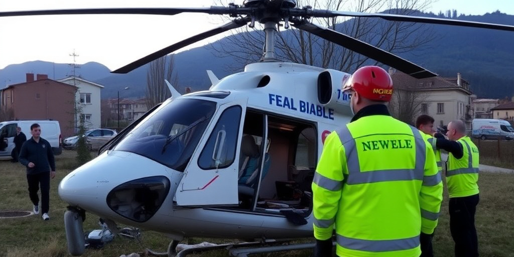 Elicottero crolla a Benevento: pilota gravemente ustionato, trasportato al Cardarelli di Napoli