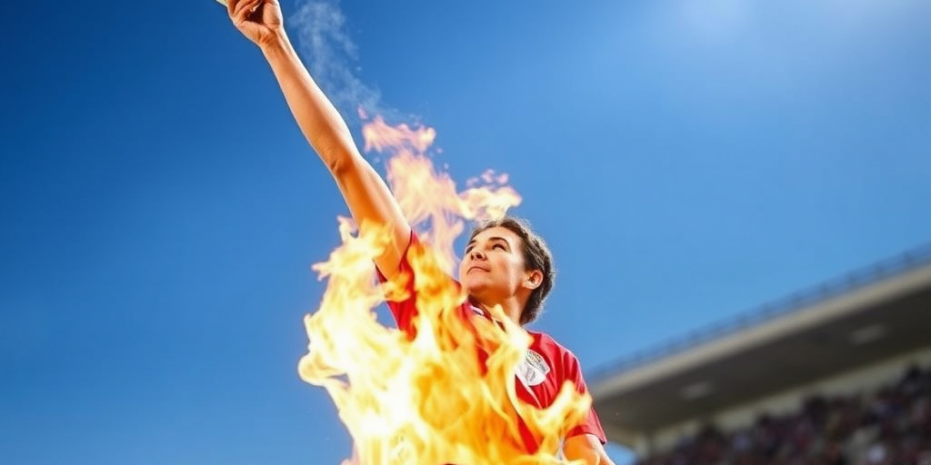 Fefè De Giorgi porta l'ultima fiamma olimpica a Lecce