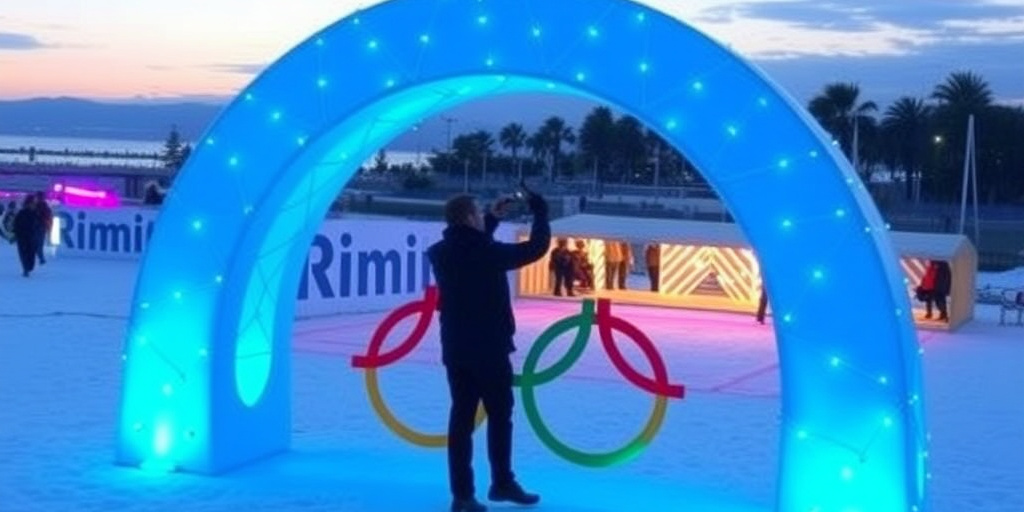 Fiamma olimpica accesa a Rimini con Marco Bezzecchi e Valentina Vezzali