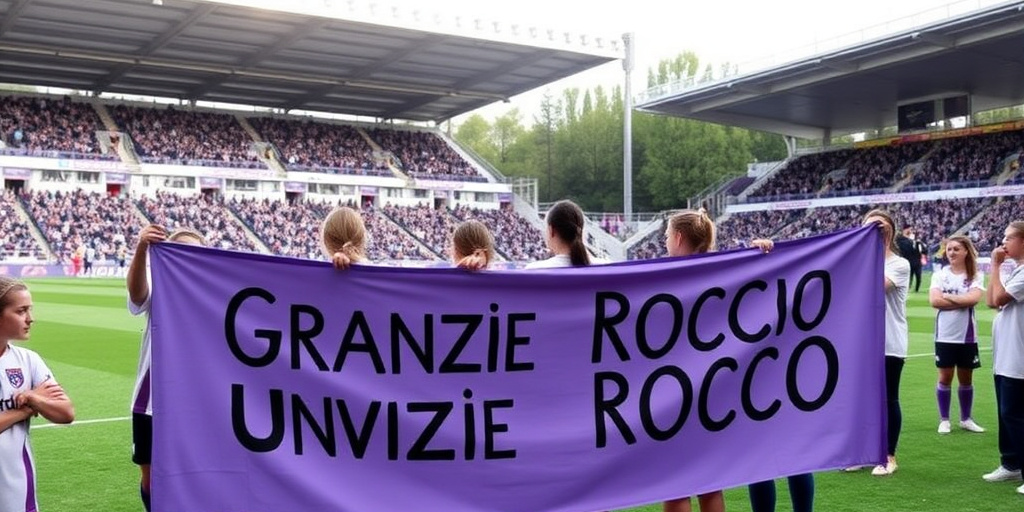 Fiorentina femminile onora Rocco con banner e minuto di silenzio prima della partita al Viola Park