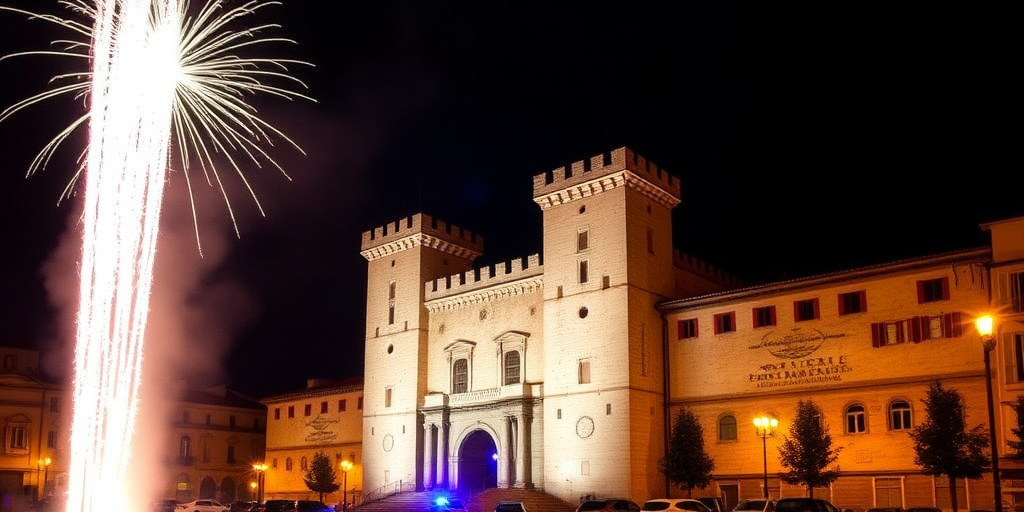Fuochi d'artificio a Rimini: spettacolo al castello di Piazza Malatesta dopo mezzanotte