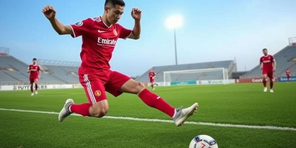 Giocatore U23 cinese danza nell'area di rigore per ispirare la squadra, citando Cristiano Ronaldo