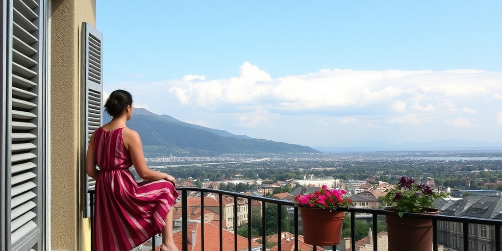 Il vicino che ascolta dal balcone