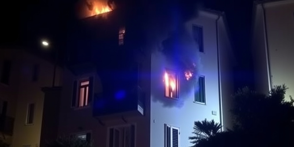 Incendio al 11° piano di un palazzo a Porto Recanati, spento dai vigili del fuoco