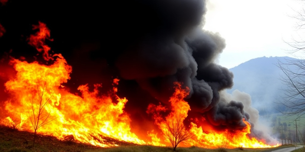 Incendio boschivo in Friuli: vigili del fuoco in azione a Lauco