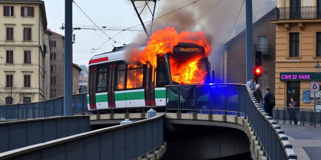 Incendio in cantiere tram sul ponte di via Matteotti a Bologna