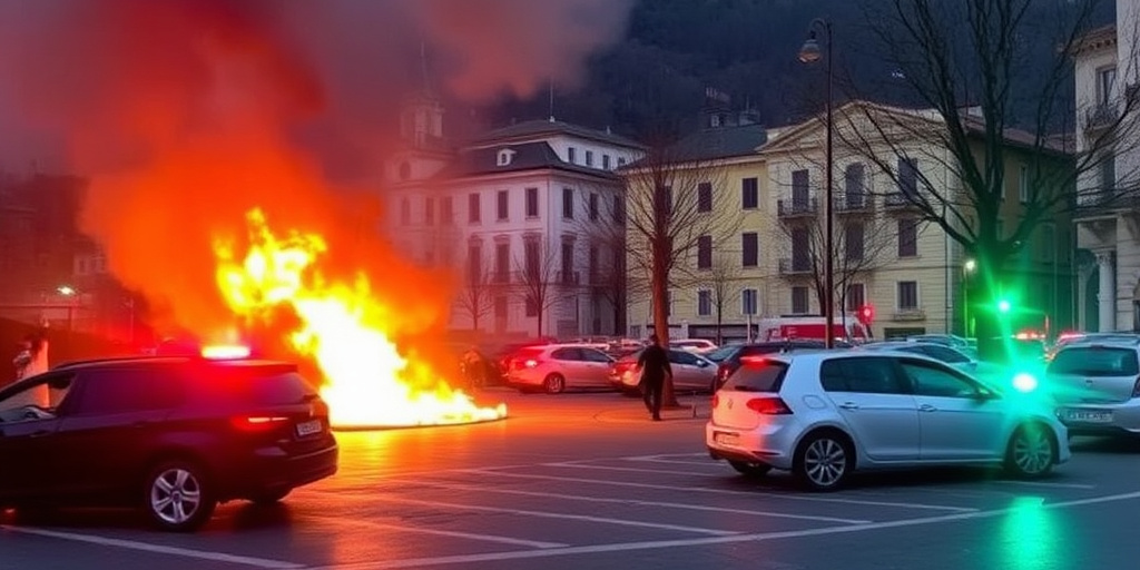 Incendio nella piazza di Casoria distrugge numerose auto