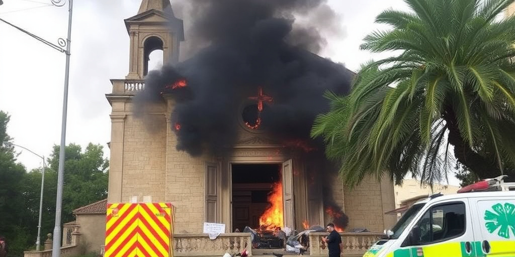 Incendio vicino alla parrocchia di San Gabriele dell'Addolorata a Bari: tre ambulanze distrutte, chiesa protetta dai vigili