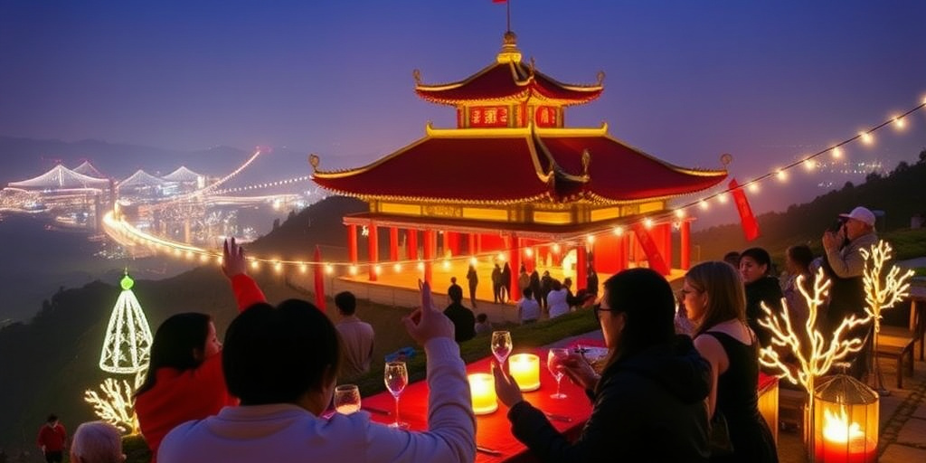 La comunità Nazioni Unite sul Monte Jiming a Yiwu è già in festa prima del campanello del nuovo anno