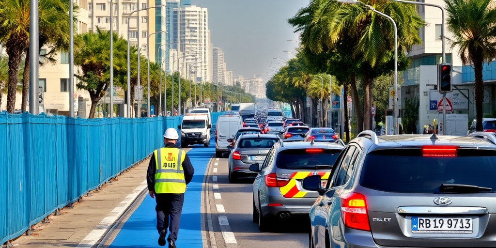 Lavori sulla linea blu rallentano il traffico in Via Herzl a Rehovot
