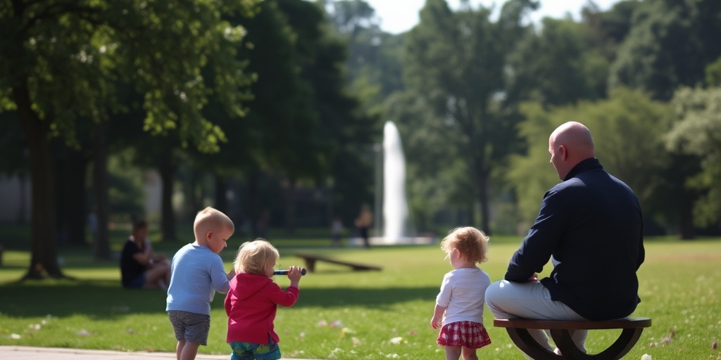 L’uomo che si ferma ad ascoltare i bambini al parco