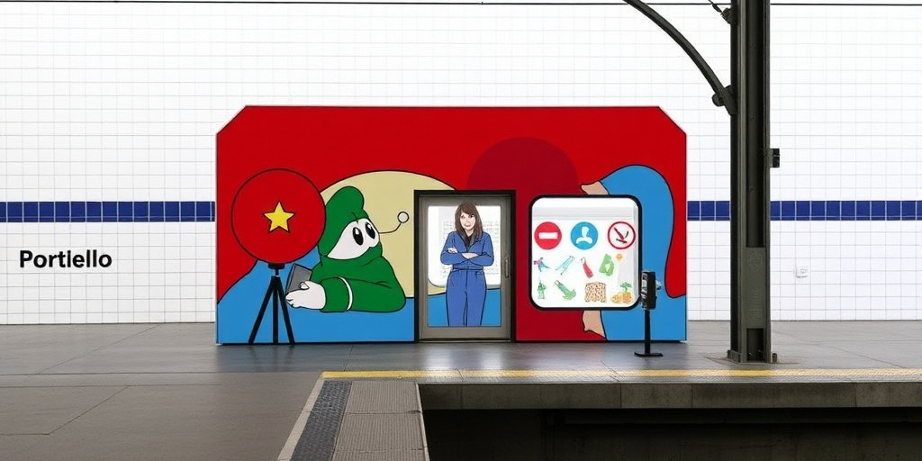 Milano: la stazione Portello della M5 diventa installazione artistica per i Giochi