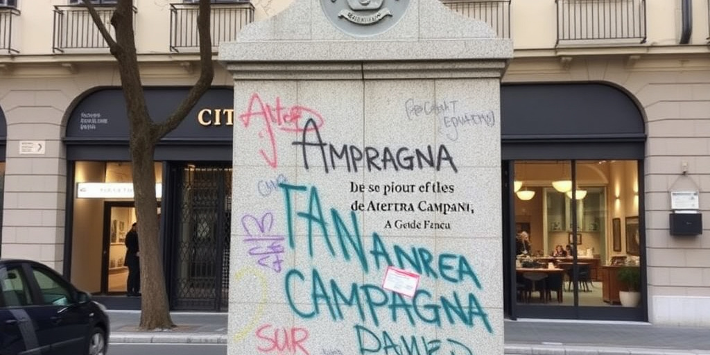 Milano: targa commemorativa dell'agente Andrea Campagna danneggiata da vandalismo