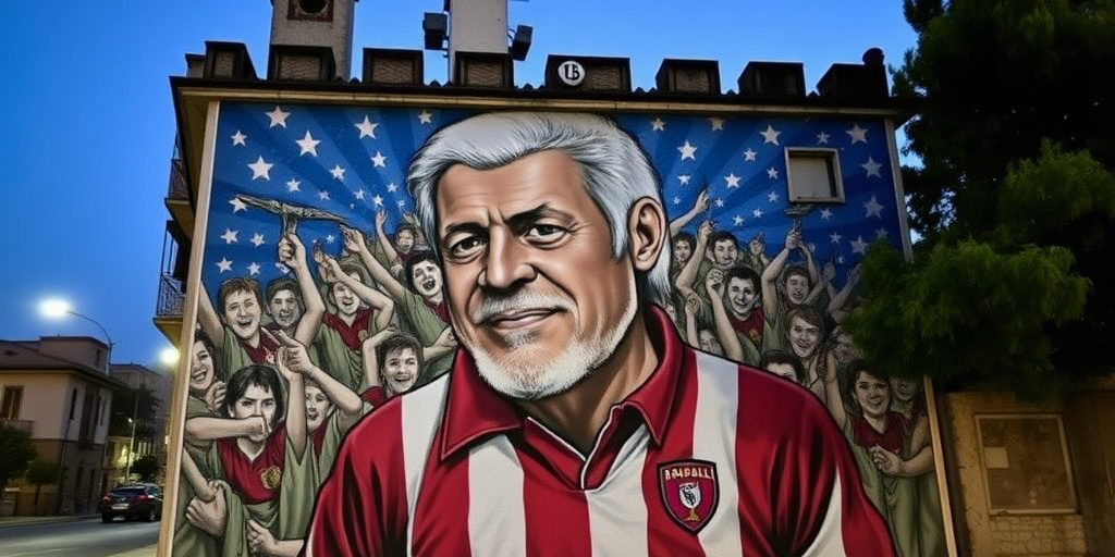 Murale a Torre Maura in memoria di Antonio De Falchi, tifoso romanista ucciso nel 1989