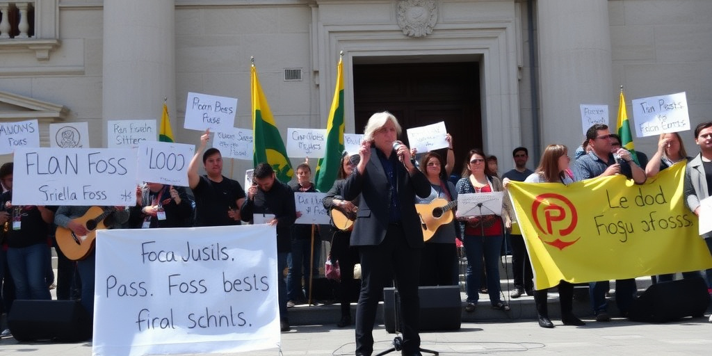 Musicisti della Foss protestano davanti alla Presidenza della Regione Sicilia per la fine del commissariamento