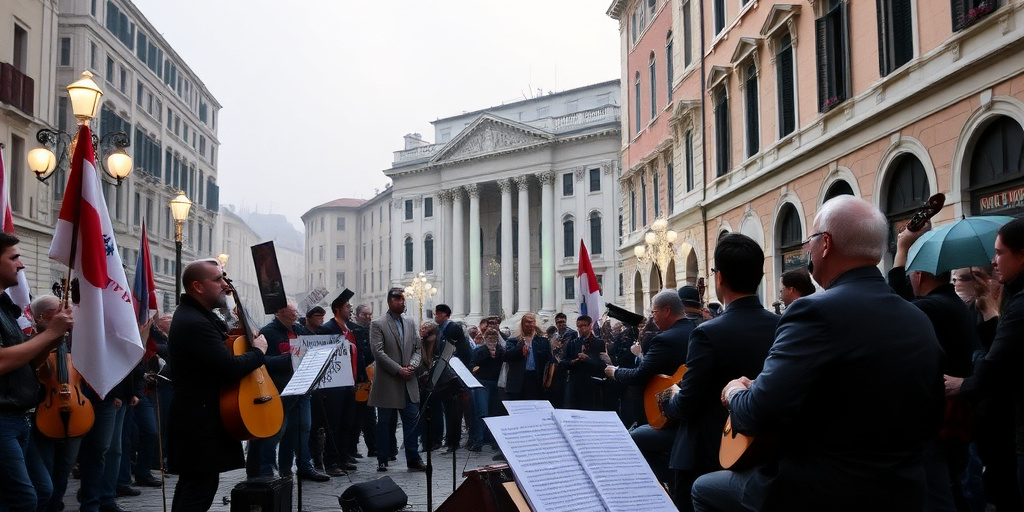 Musicisti protestano al Concerto di Capodanno Fenice con una spilla contro la nomina di Venezia