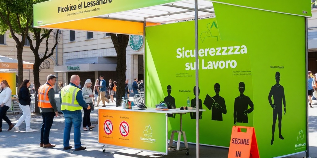 Napoli allestisce un gazebo informativo sulla sicurezza sul lavoro in piazza