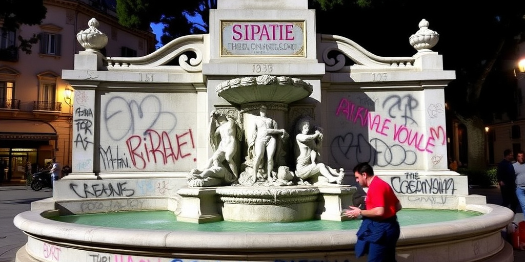 Napoli: monumenti vandalizzati da graffiti, comitati e Comune si uniscono per la pulizia