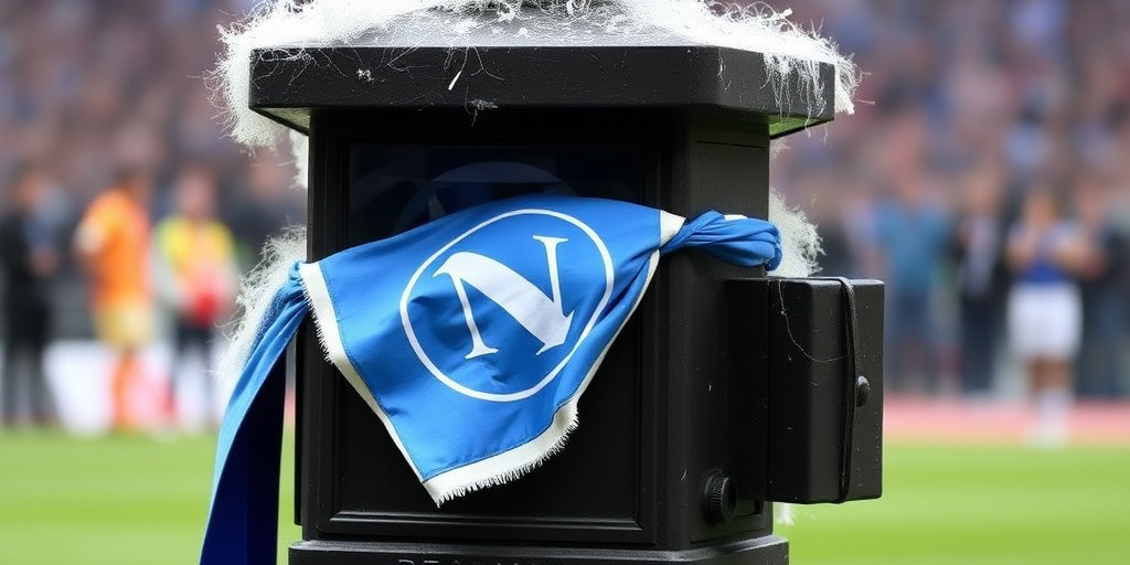 Napoli: tifosi mettono una sciarpa sulla statua della sirenetta di Copenaghen durante la Champions League