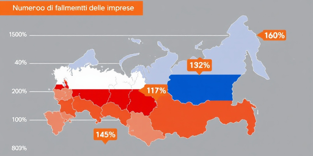 Numero di fallimenti delle imprese in Russia nel 2025: minimo storico con calo del 24,3 %