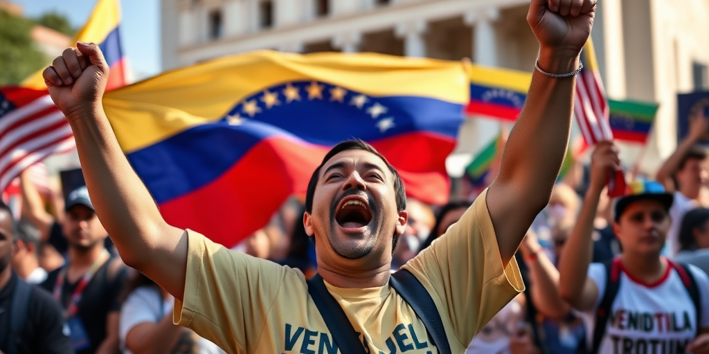 Opposizione venezuelana mostra volantino di speranza per un futuro libero