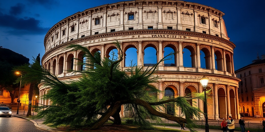 Pino di 20 metri cade vicino ai Fori Imperiali a Roma, nessun ferito