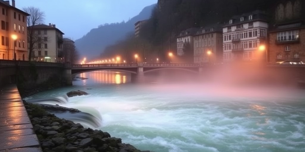 Piogge diffuse fanno salire il livello del fiume Aterno oltre la soglia di sicurezza