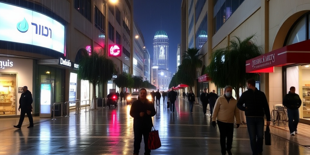 Pioggia improvvisa causa oscurità e incertezza nel centro commerciale di Haifa