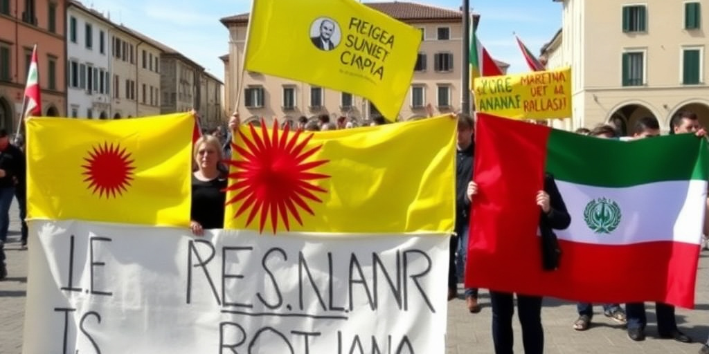 Protesta a Alessandria: Lega per la resistenza iraniana denuncia la situazione di Rojava