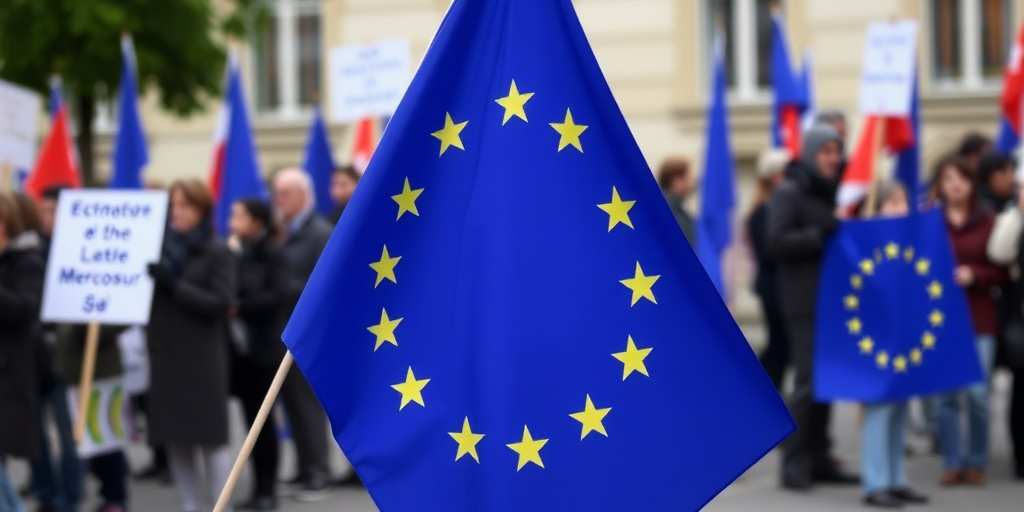 Protesta a Loir‑et‑Cher: 70 bandiere dell’UE tolte dai palazzi comunali in segno di dissenso all’accordo UE‑Mercosur