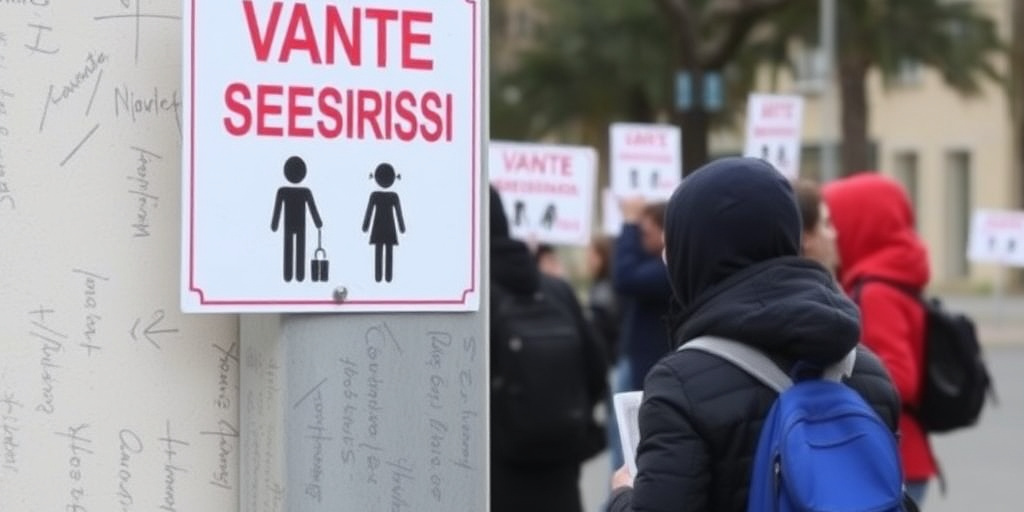 Protesta a Monfalcone per cartello anti‑migranti che vieta di sedersi