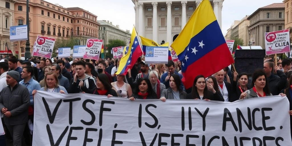 Protesta a Roma contro l'attacco degli Stati Uniti in Venezuela: richiamo al rispetto del diritto internazionale e alla fine delle guerre