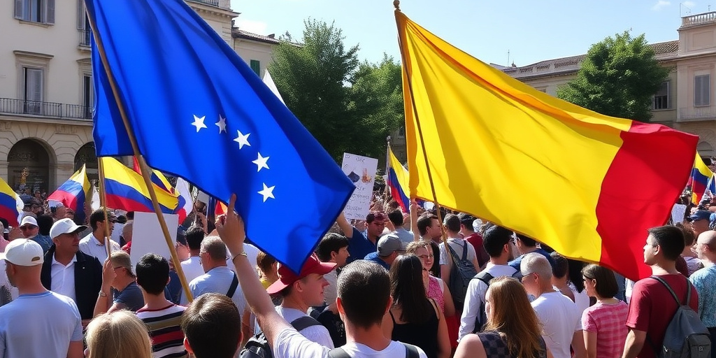 Protesta a Udine contro l'intervento degli Stati Uniti in Venezuela