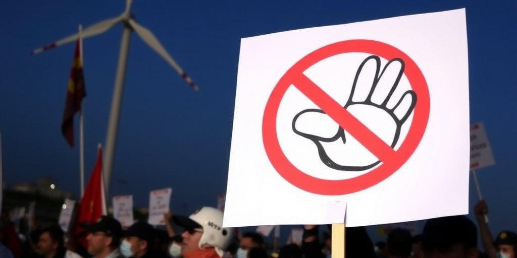 Protesta sul tetto di Vestas Italia a Taranto: manifestanti oppongono al trasferimento con simbolo di manichino impiccato