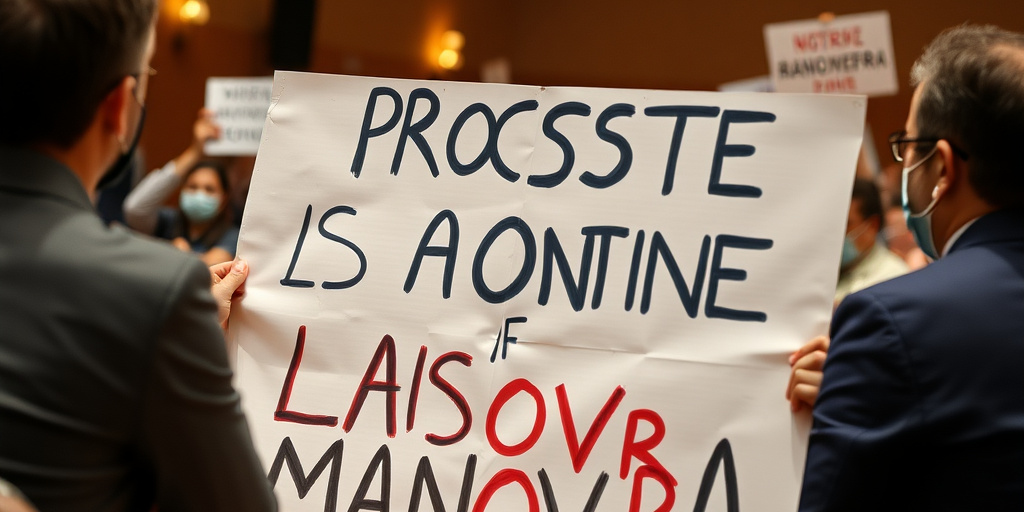 Proteste in assemblea per la mancata esame di una mozione contro la manovra
