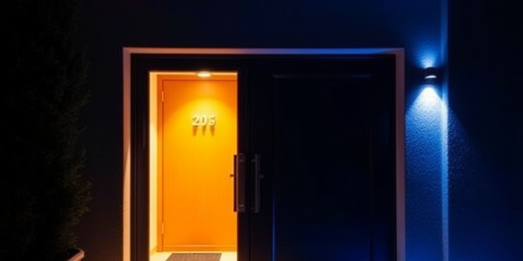 Questo puoi farlo: fissare una striscia riflettente sulla porta per visibilità notturna