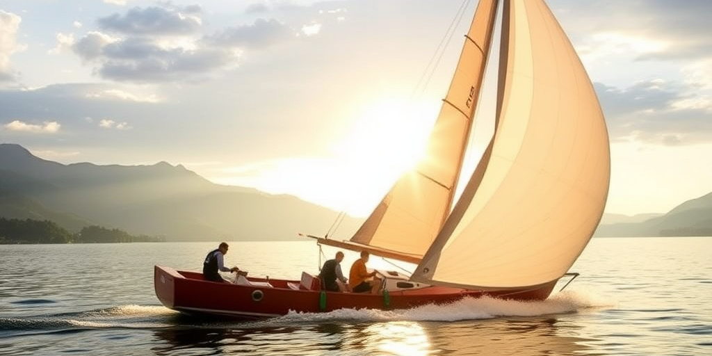 Regata Milano Cortina -23: fiaccola trasportata sul Lago Maggiore verso l'Isola Bella con velisti olimpici