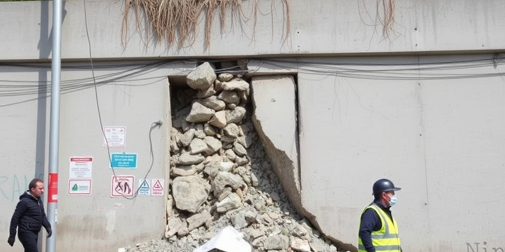 Rischio di crollo di muro di sostegno in Yekinan: evacuazione in corso