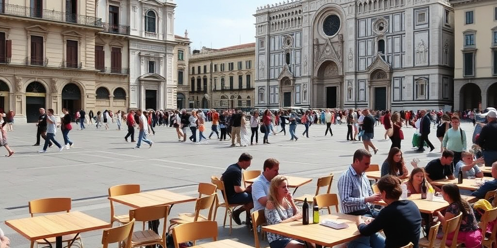 Rissa in Piazza Duomo di Firenze: venti giovani usano tavoli e sedie