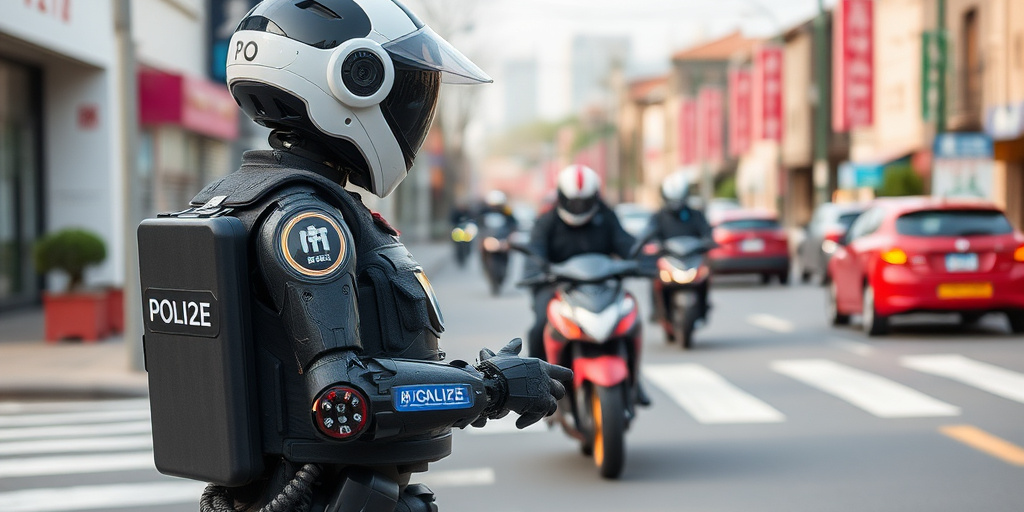 Robot di polizia stradale a Nanchun: sorveglianza intelligente del traffico pedonale