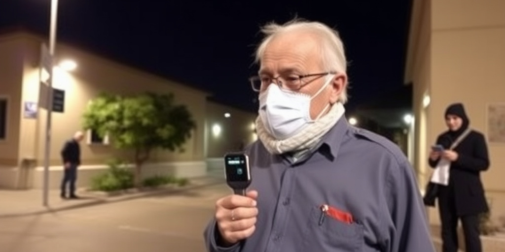 Sabino Armagno, 75 anni, si incatena davanti all'ex ospedale di Canosa di Puglia per protestare contro la sospensione del turno notturno.