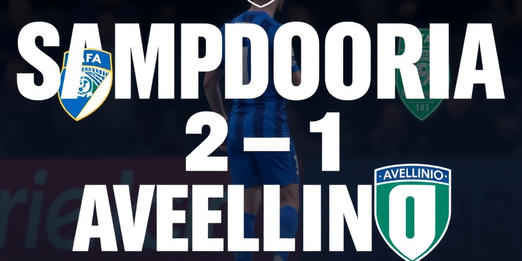 Sampdoria perde 2-1 contro Avellino, due giocatori squalificati