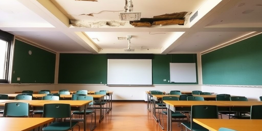 Scuole del Lazio in pericolo: finestre rotte, soffitti crollati e termosifoni guasti