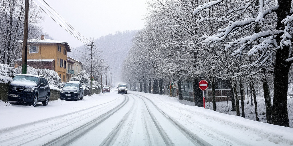 Strada chiusa per neve a Campitello Matese, Campobasso