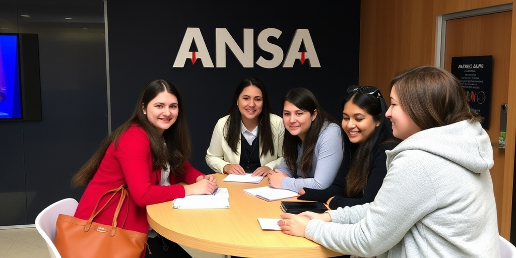 Studenti della scuola Martin Luther King visitano l'agenzia ANSA di Genova