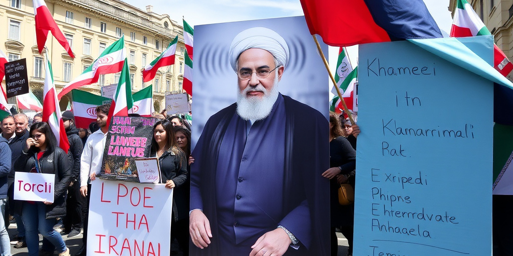 Studenti e anziani iraniani protestano a Genova contro il leader Khamenei