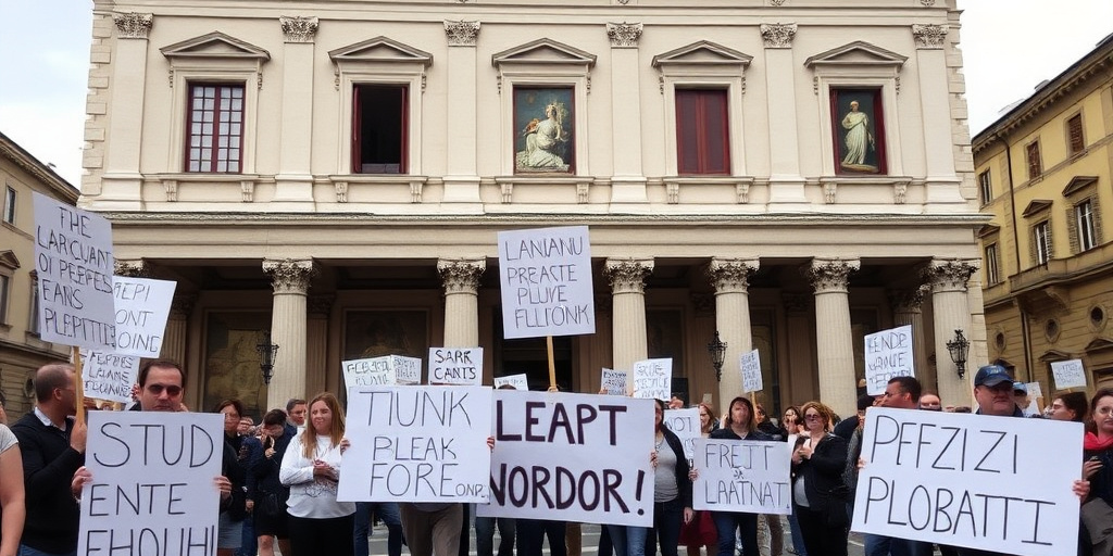 Sudd Cobas protesta davanti agli Uffizi per chiedere stabilità ai lavoratori precari dei musei fiorentini
