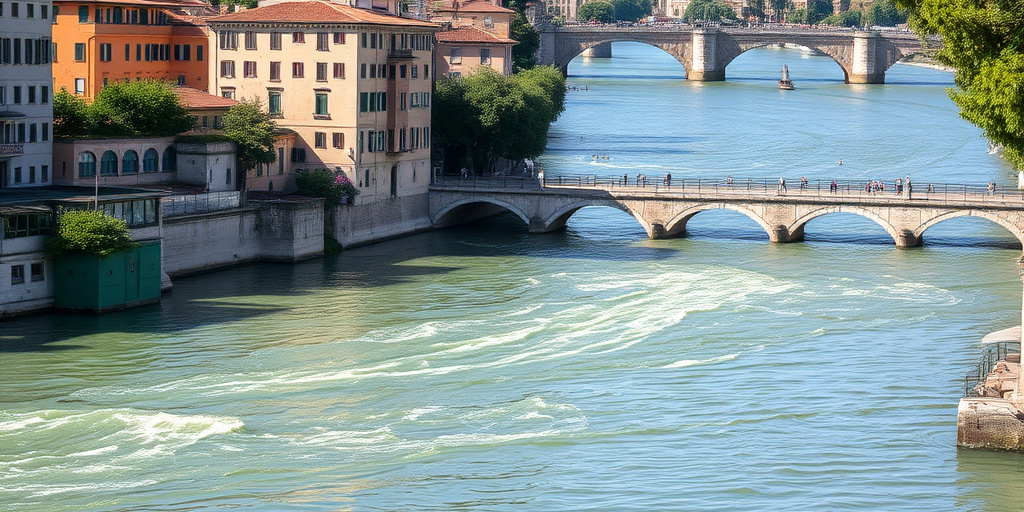 Tevere in piena a Roma: banchine e monopattini sommersi, allerta arancione in tutta la regione